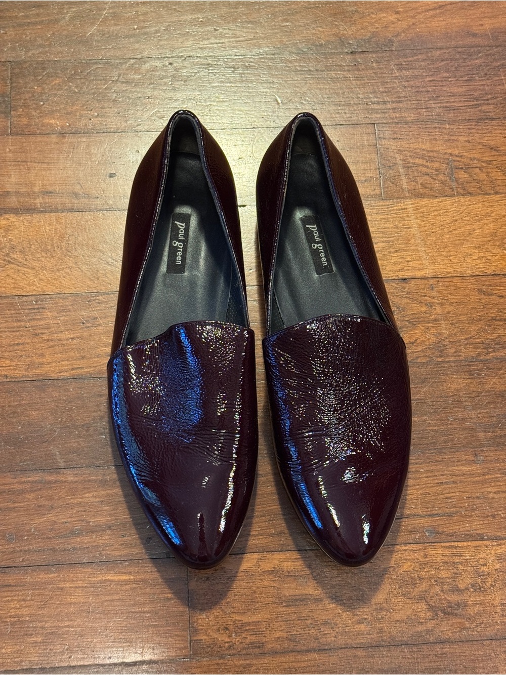 Paul Green Burgundy Patent Pointed Toe Flats